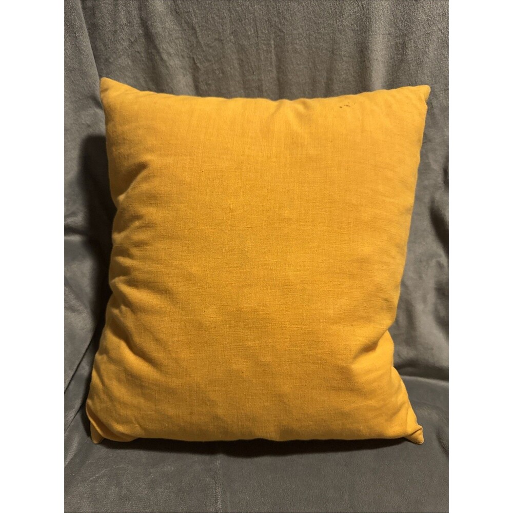Vintage Rainbow Latch Hook 70s Handmade Pillow Unique Yellow Green - Picture 2 of 2